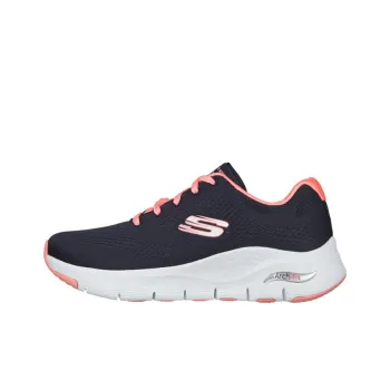 Skechers Arch Fit Cushioned Anti Slip Wear Resistant Breathable Lightweight Low Top Casual Shoes Women's Blue Pink