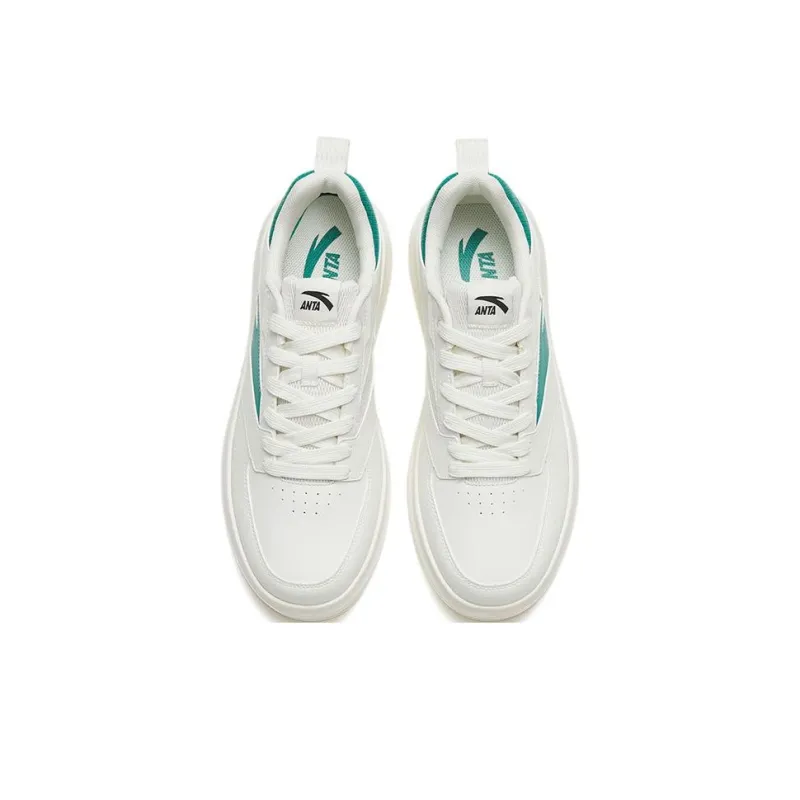 Anta Life Collection Slip Resistant, Abrasion Resistant, Breathable Low Top Skateboard Shoes Men's White Green-2