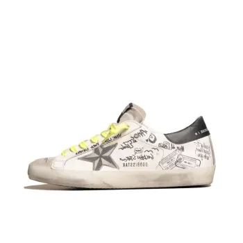 Golden Goose Super Star Low Top Stylish Skateboarding Shoes Men's White Black