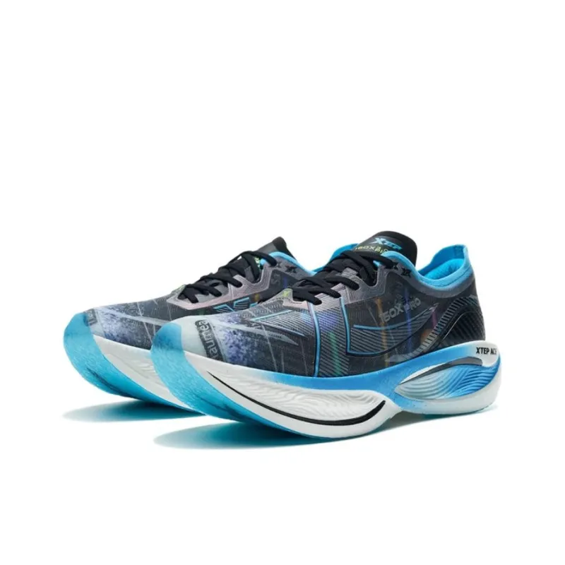 XTEP 160X 3.0 Pro Lightweight Rebound Low Top Running Shoes Men's Black Blue-2
