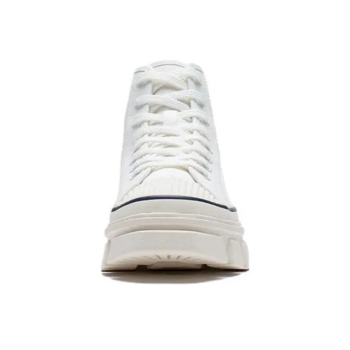 LiNing CF Tracing Wear-Resistant High-Top Sports Casual Shoes Unisex Cream Gray-3