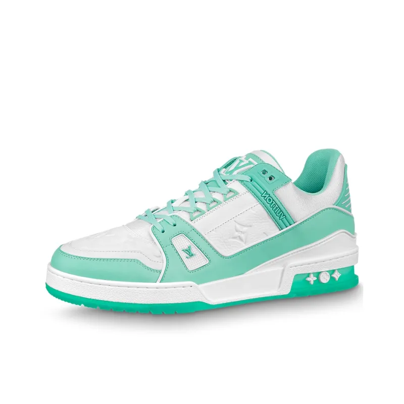 LOUIS VUITTON Trainer Sneakers 'Teal White'-0