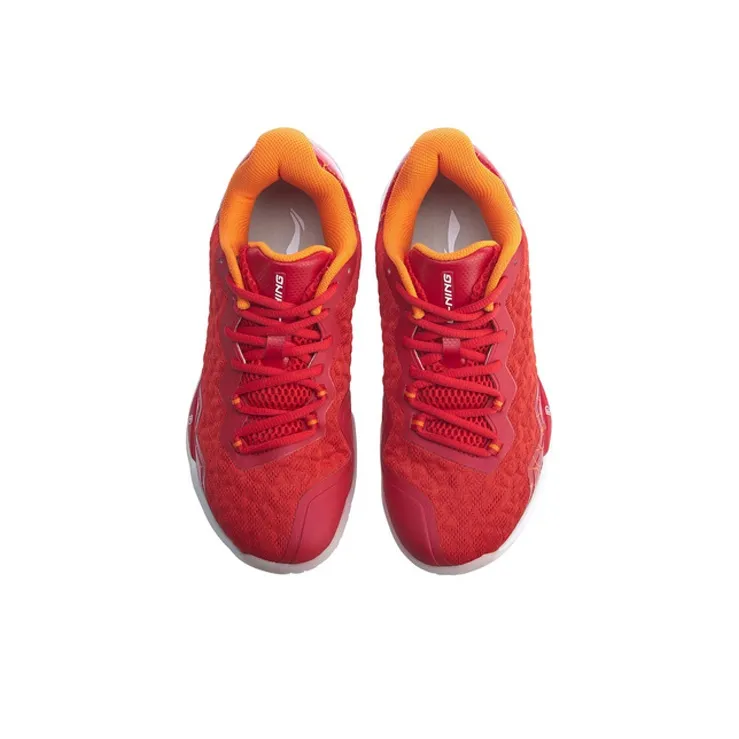 LiNing Raid Cushioning Support Low Top Badminton Shoes Women's Vermilion-3