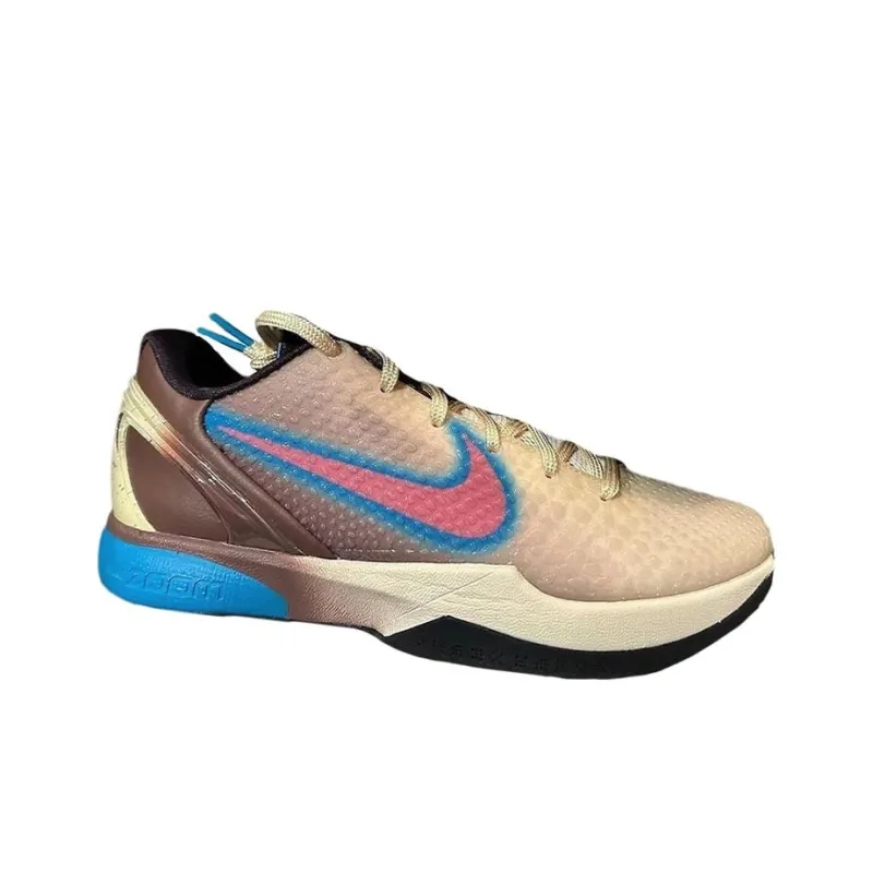 Nike Zoom Kobe 6 Protro 'BHM' Cushioning Low Top Basketball Shoes Men's Brown Red Blue-1