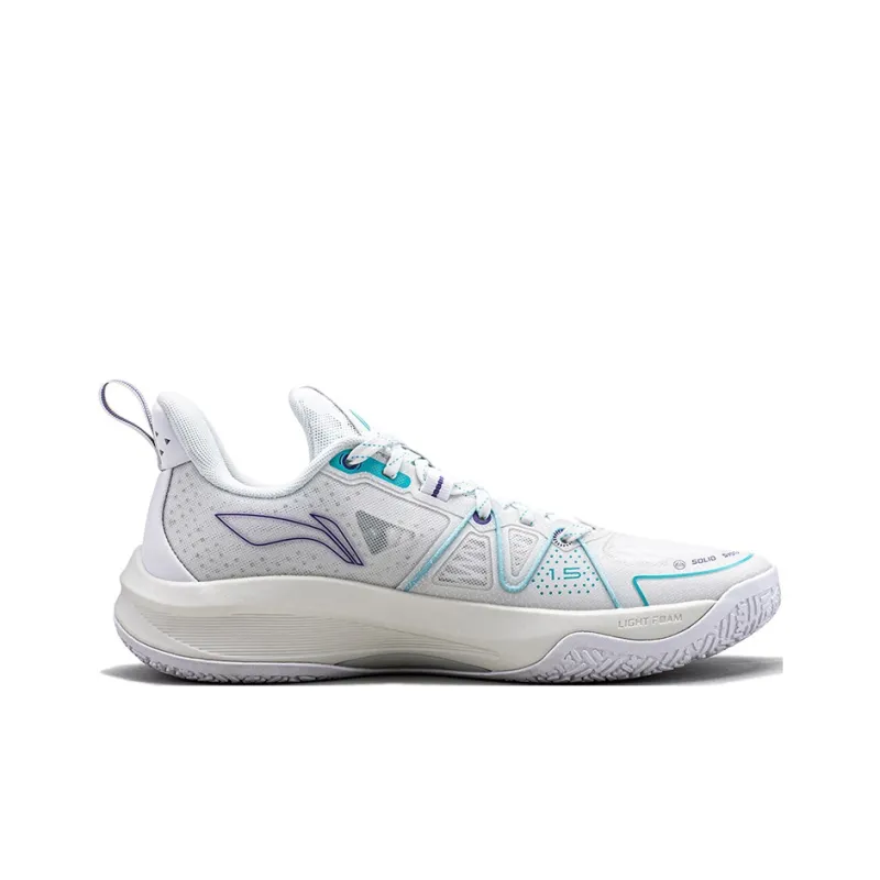 LiNing Lightning Speed 1.5 1.5 Cushioning Wear Resistant Rebound Low Top Basketball Shoes Men's White Blue Purple-1