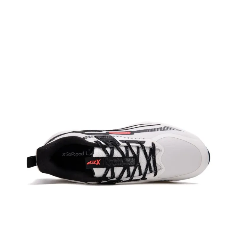 XTEP Polygon 1.0 Cushioning Wear Resistant Rebound Low Top Running Shoes Men's White Red-2