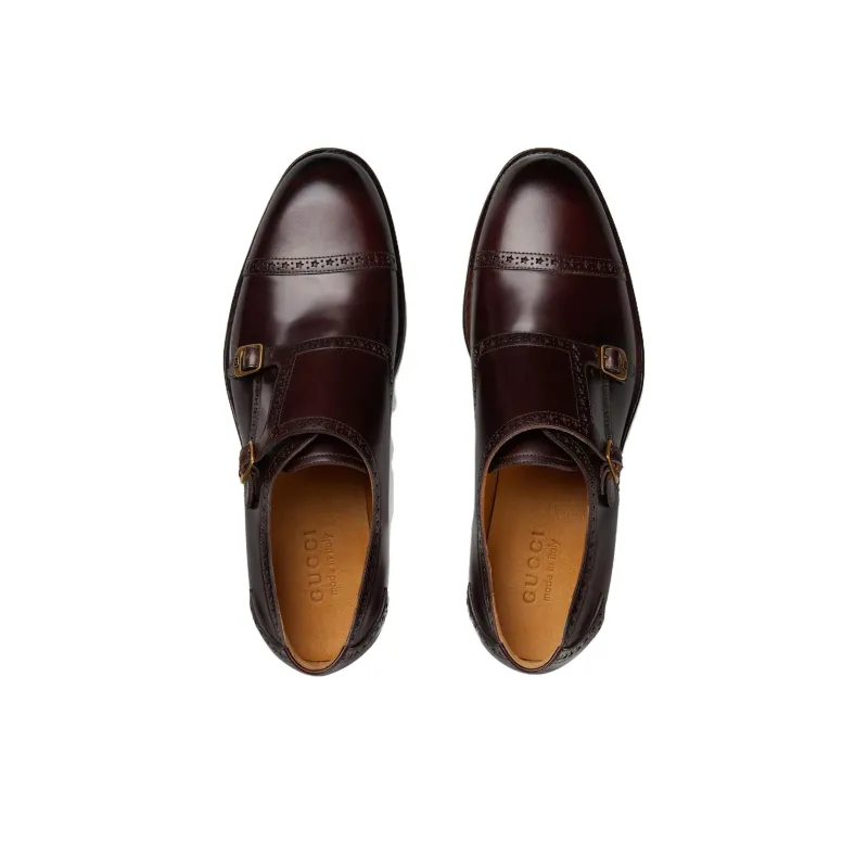 GUCCI Herren Monk Strap Bordeaux-3