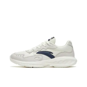 Anta Nebula Cushioning, Slip Resistant, And Abrasion Resistant Low Top Casual Running Shoes Men's White Gray Blue