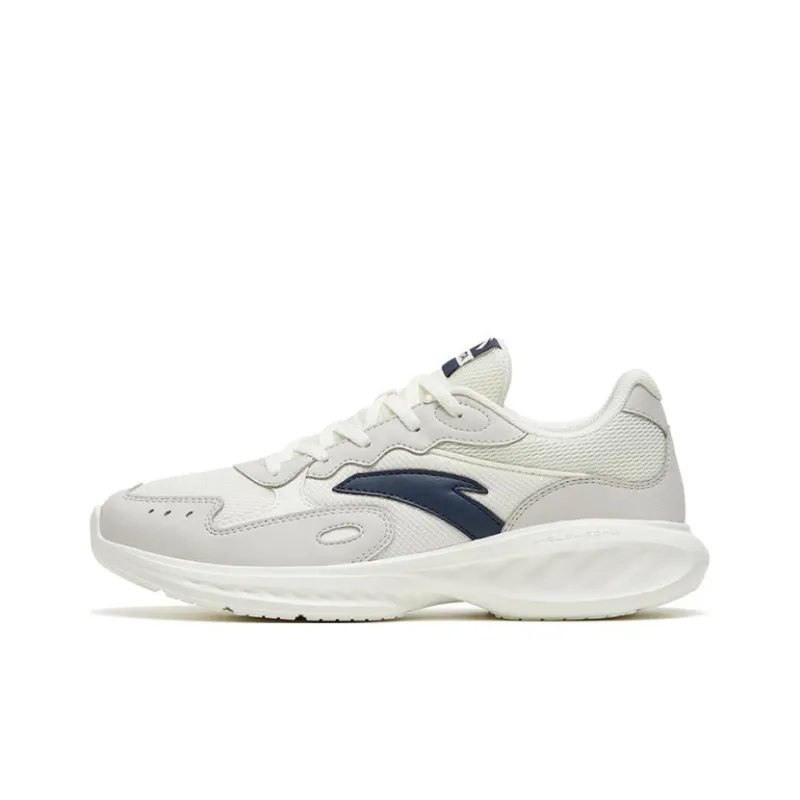 Anta Nebula Cushioning, Slip Resistant, And Abrasion Resistant Low Top Casual Running Shoes Men's White Gray Blue-0
