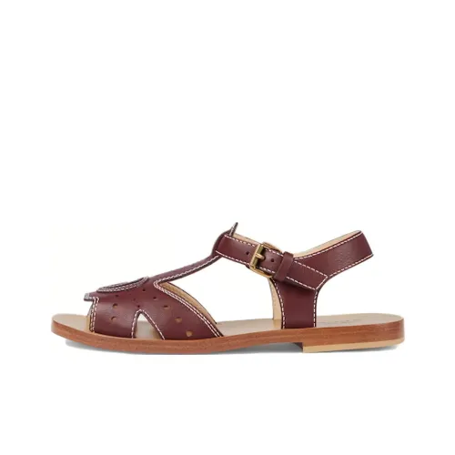 GUCCI Strap Sandals Unisex Burgundy