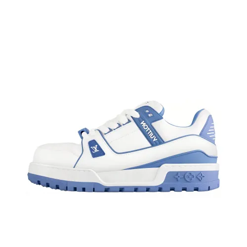 LOUIS VUITTON Trainer Maxi Skateboard Shoes Unisex Low-Top White/Blue