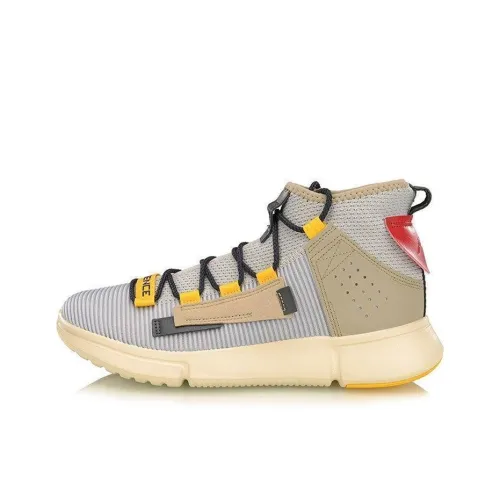 LINING Essence 2 Vintage Basketball Shoes Men High Top Gray/Yellow