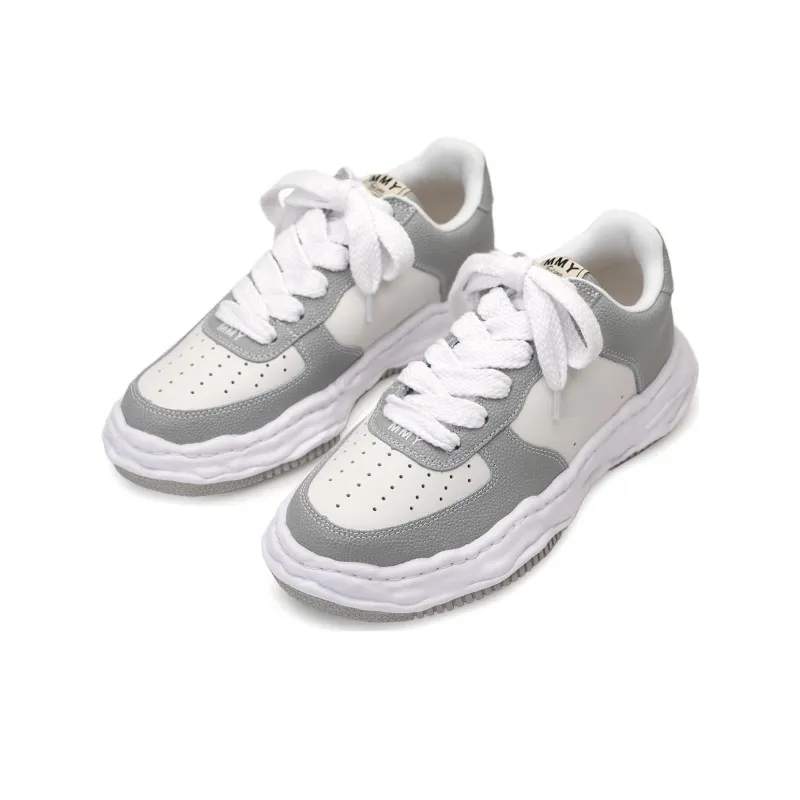 Maison MIHARA YASUHIRO Wayne Og Sole Embossed Leather Low Grey White-8