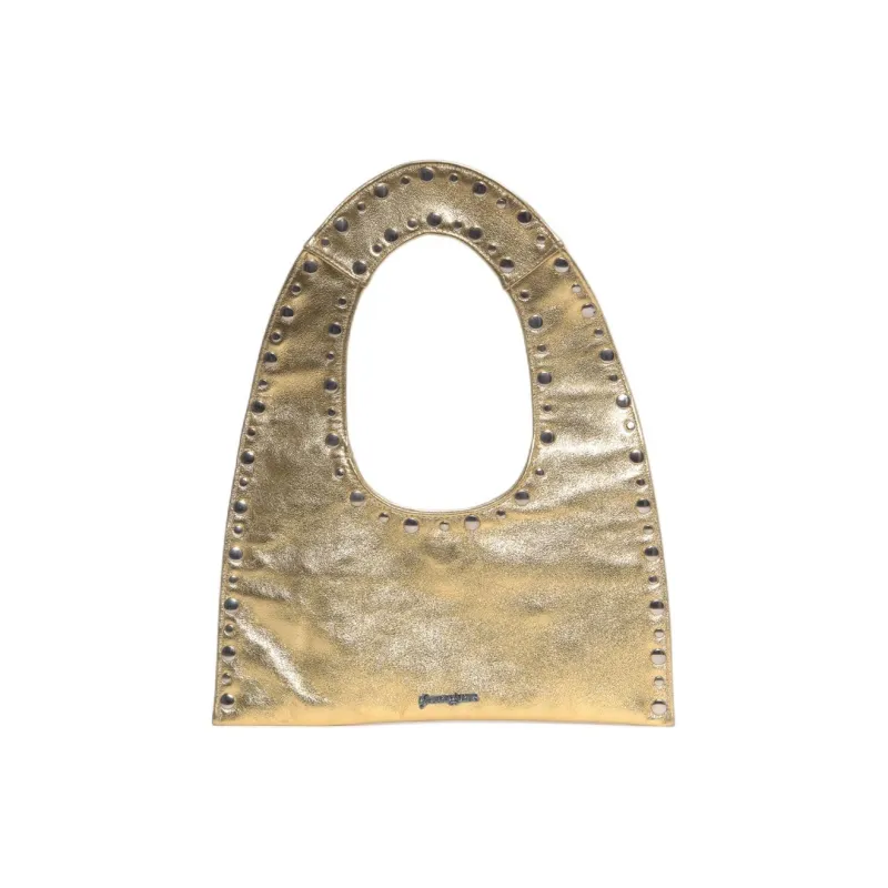 Gimaguas Leather Handbag Shoulder Bag Mini Women's Gold-2