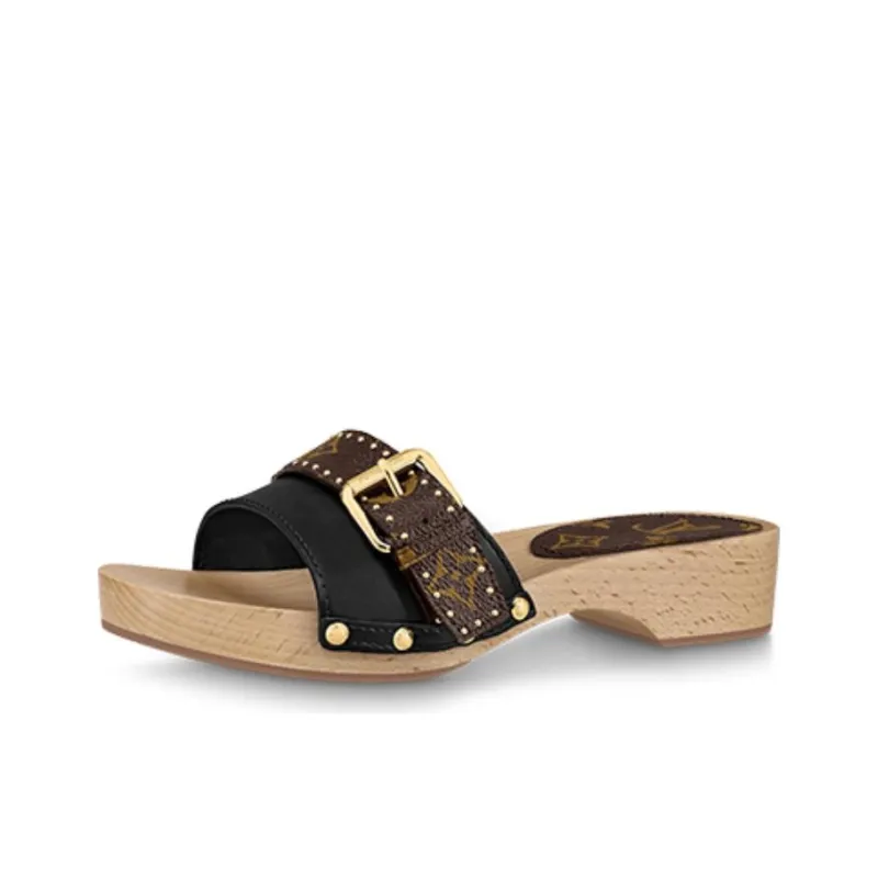 LOUIS VUITTON Cottage Slide Slippers Women's Black-0