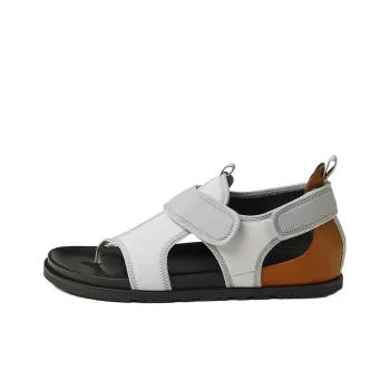 HERMES Giorno One Strap Sandals Men's White Gray