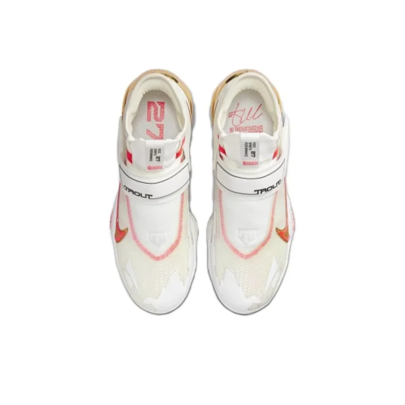 Nike Force Zoom Trout 8 Pro NRG Cushioning Mid-Top Training Shoes Men's White Red Gold-3