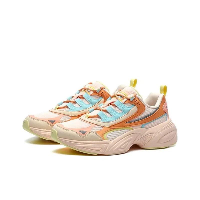 FILA Cube Cushioning Breathable Low Top Casual Shoes Women's Soft Pink-2