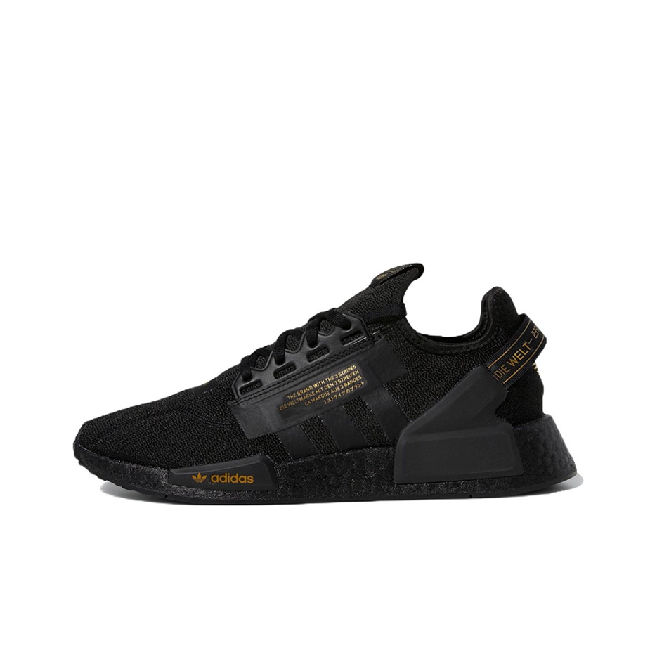 Adidas NMD R1 V2 Black Gold Metallic US M 6.5