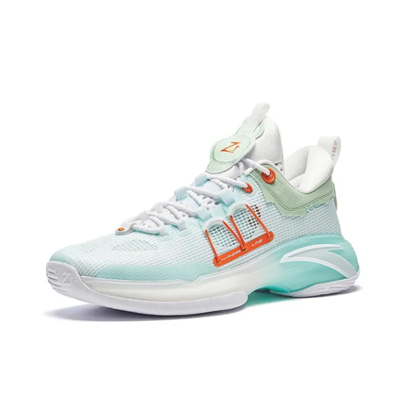 Anta ZUP Series Cushioning Anti Slip And Wear Resistant Low Top Basketball Shoes Men's Orange Green-1