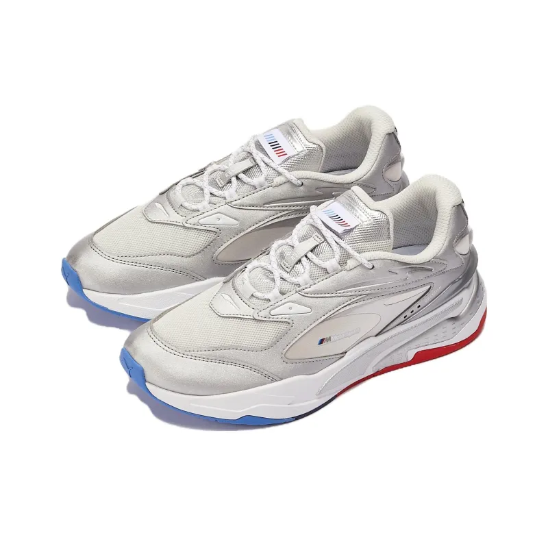 PUMA BMW M Motorsport RS-FAST SNEAKERS Low-Top Casual Shoes Men's Silver White-2