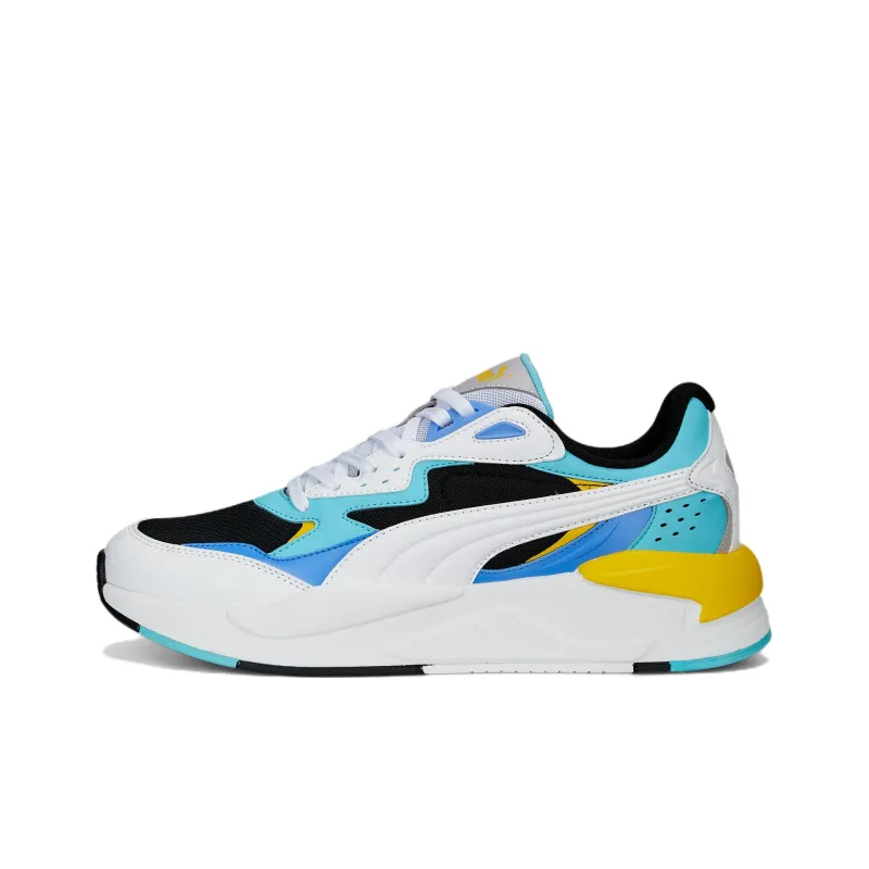 PUMA X-RAY Speed Trainers Anti-Slip Wear-Resistant Low-Top Sports Casual Shoes White Blue Yellow-0