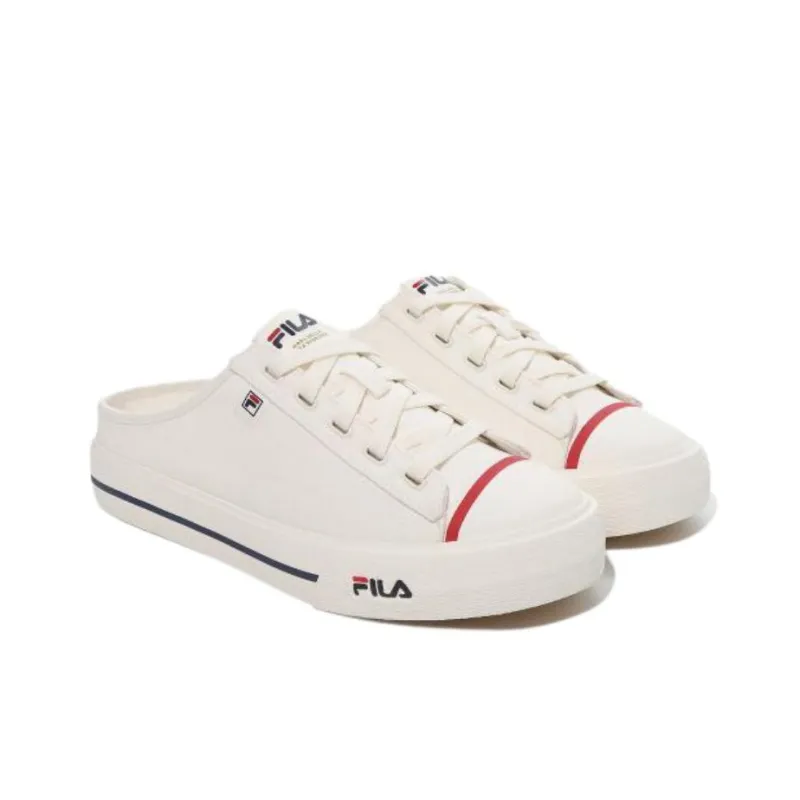 FILA Como Anti Slip Wear Resistant Low Top Canvas Shoes Unisex White-2