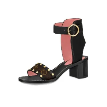 LOUIS VUITTON Passenger Strap Sandals 5.5cm Women's Black