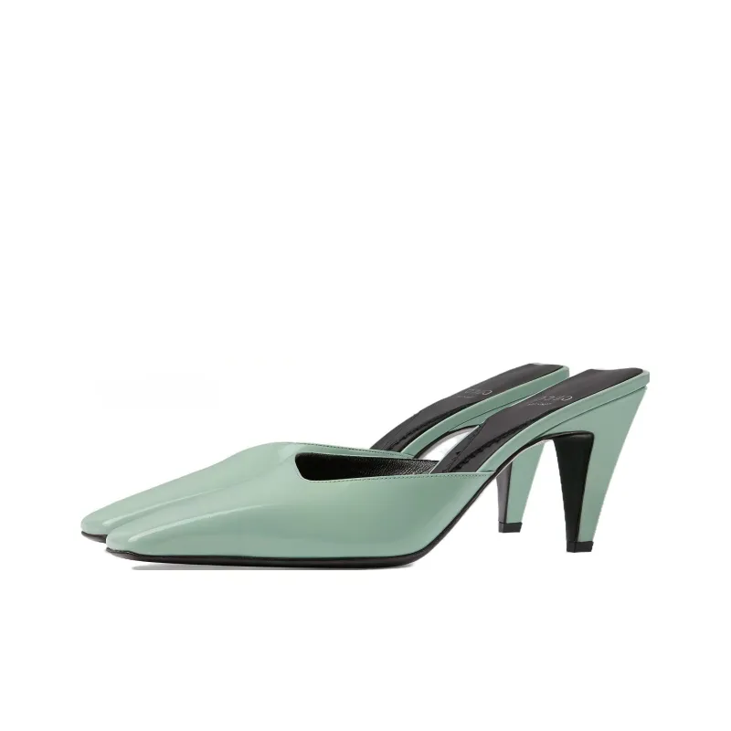 GUCCI Closed Toe Slippers Women's Aquamarine Stone Color-2