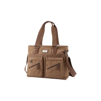 MOYYI Canvas One Shoulder Handbag Laptop Bag Regular Men's Coffee