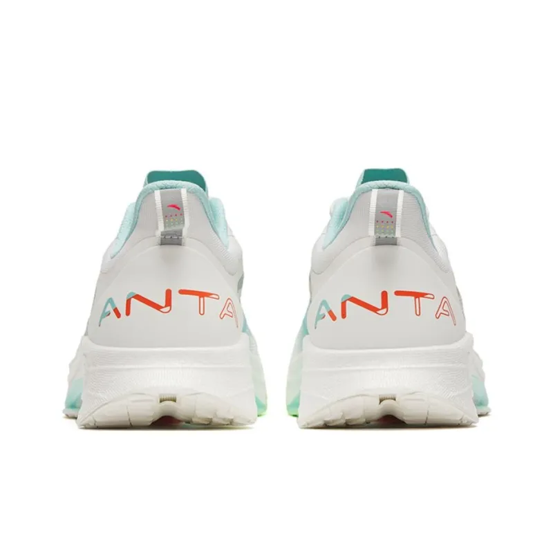 Anta MACH 3.0 Anti Slip Wear Resistant Low Top Long Distance Running Shoes Men's White Blue Orange-3