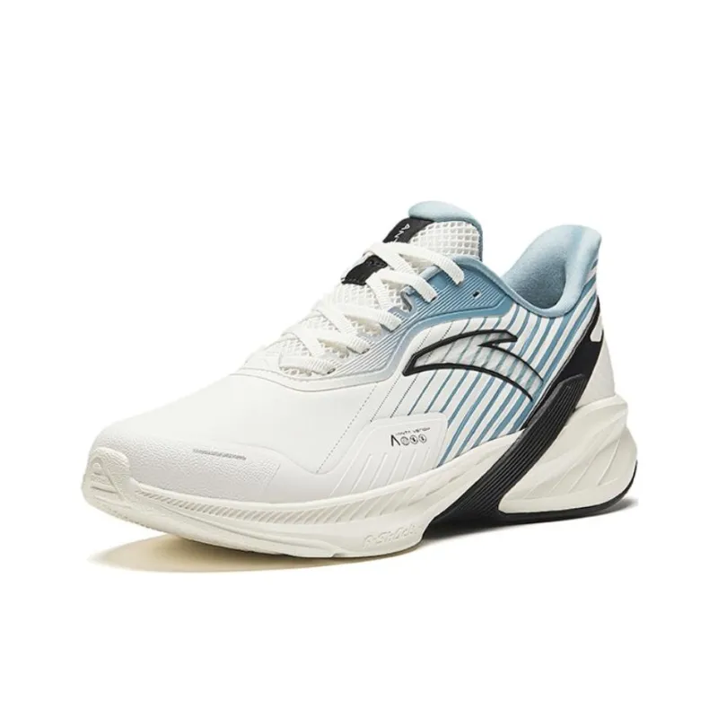 Anta DuCi4 Cushioning, Wear Resistant Low Top Training Running Shoes Men's White Green Leather Upper-1