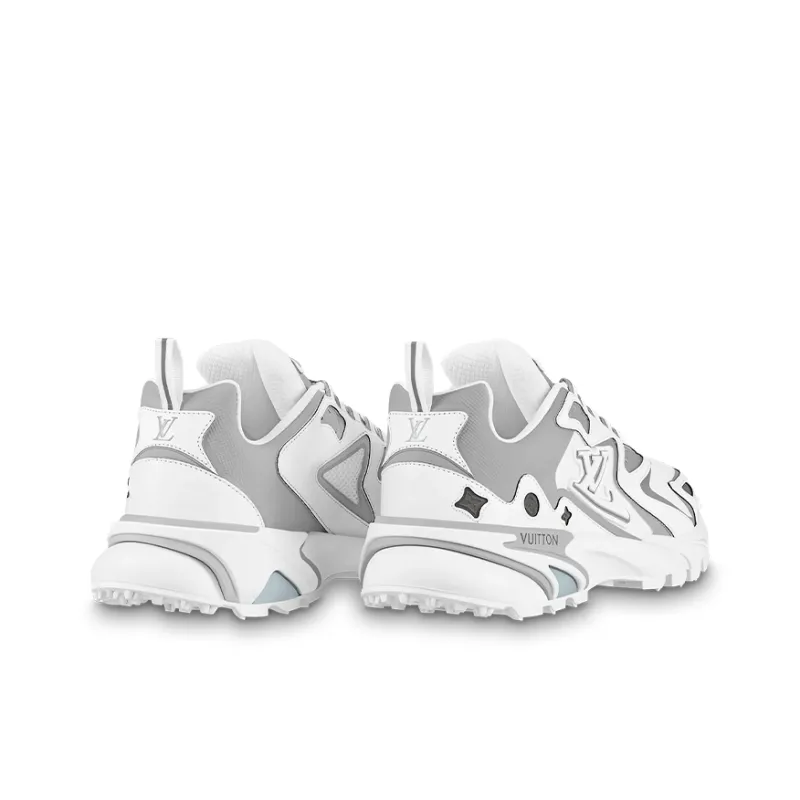 LOUIS VUITTON Runner Tatic Low Top Casual Shoes Men's Gray White-3