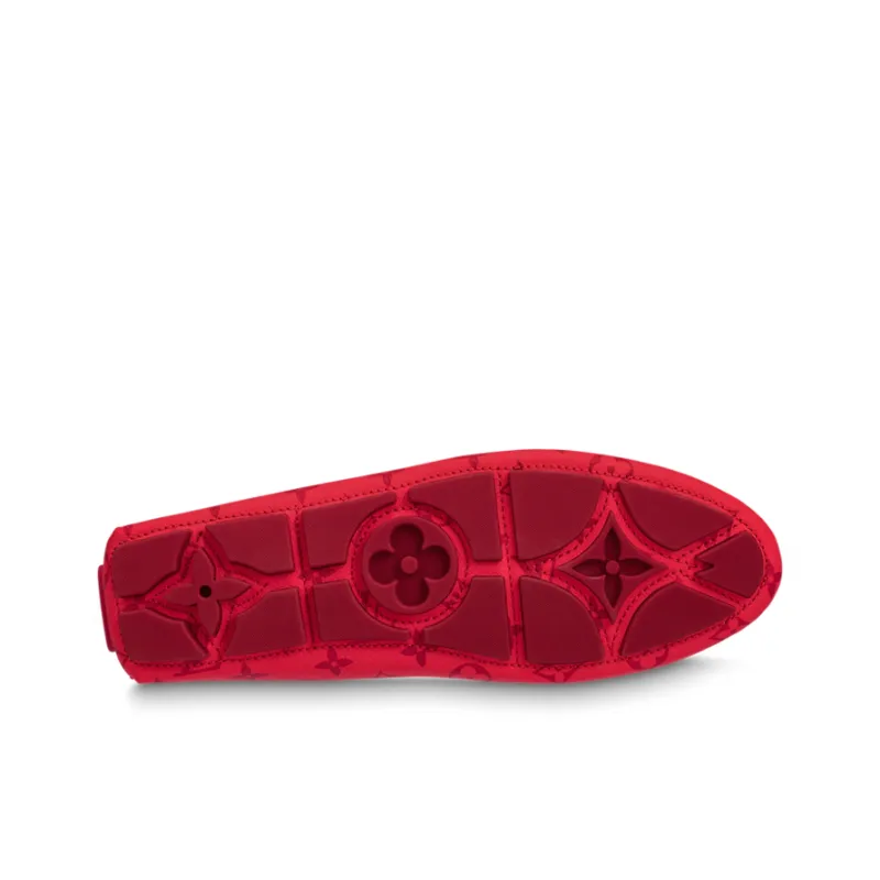 LOUIS VUITTON Driver Moccasin Shoes 'Red Monogram'-3