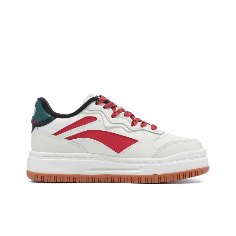 LiNing Future C1 Anti Slip Wear Resistant Low Top Skateboard Shoes Women's White Red Green-1