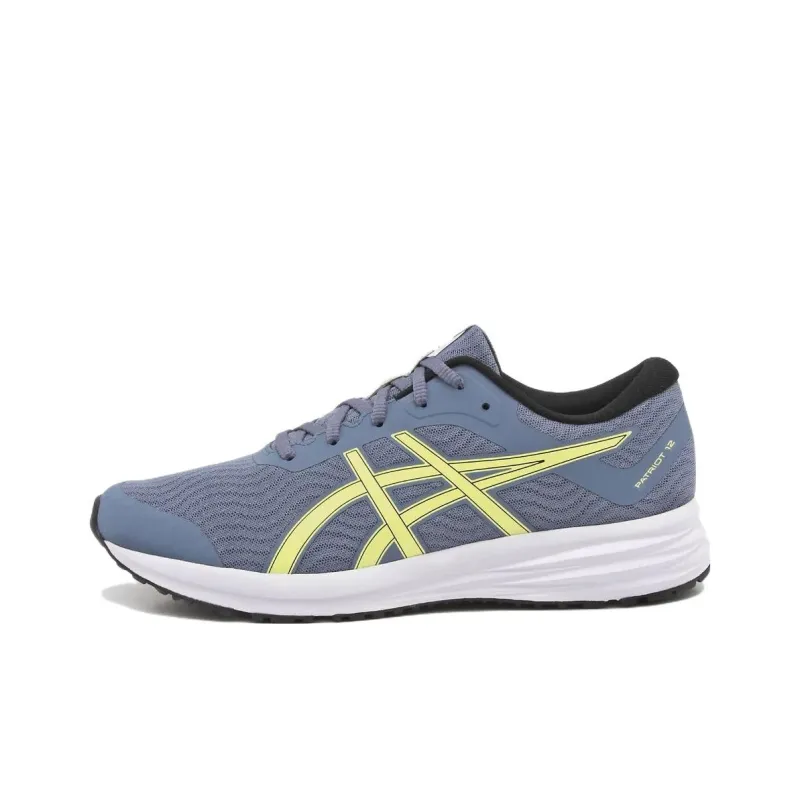 Asics Patriot 12 Durable Breathable Low-Top Running Shoes Gray Yellow-0