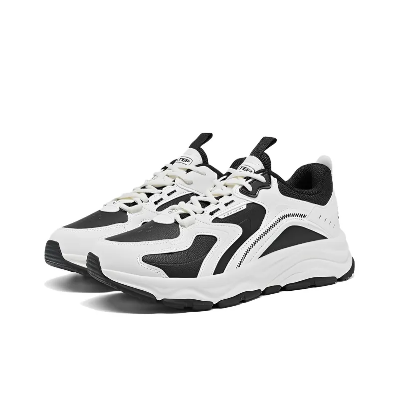 XTEP Chibi 1.0 Cushioning, Wear Resistant Low Top Sports Casual Shoes Men's Black White-2