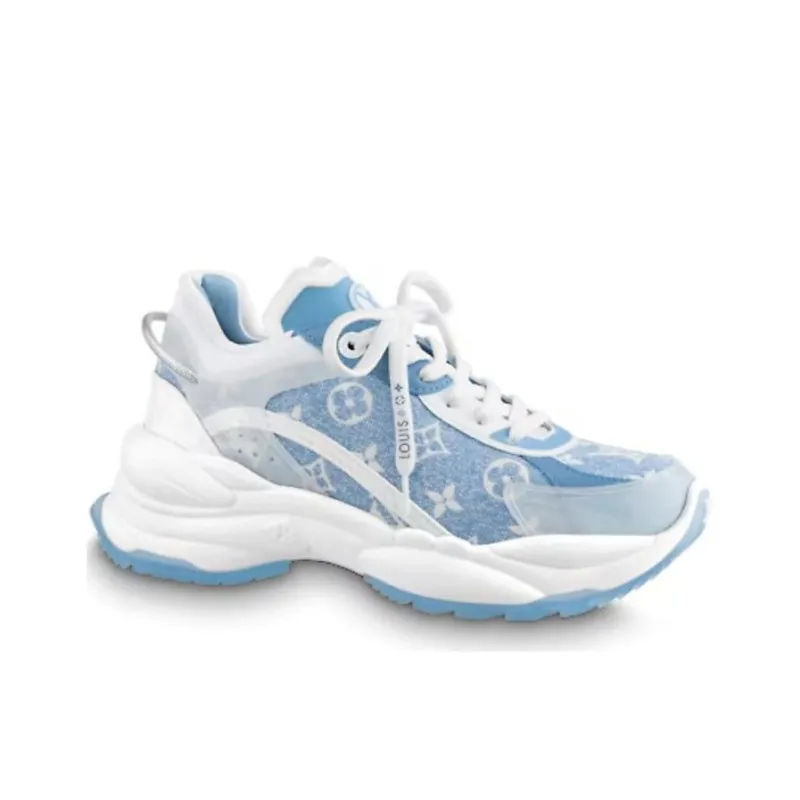 LOUIS VUITTON Run 55 Sneakers 'Blue Denim Monogram' Women's-1