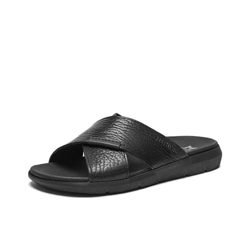 MEPHISTO Slide Slippers Men Sand/Navy Blue/Black-11