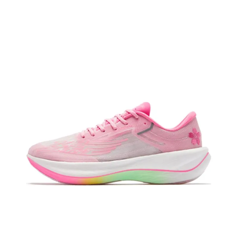QIAODAN Feiying PB2.0 Cushioning Anti Slip And Wear Resistant Low Top Running Shoes Women's Cherry Blossom Pink-0