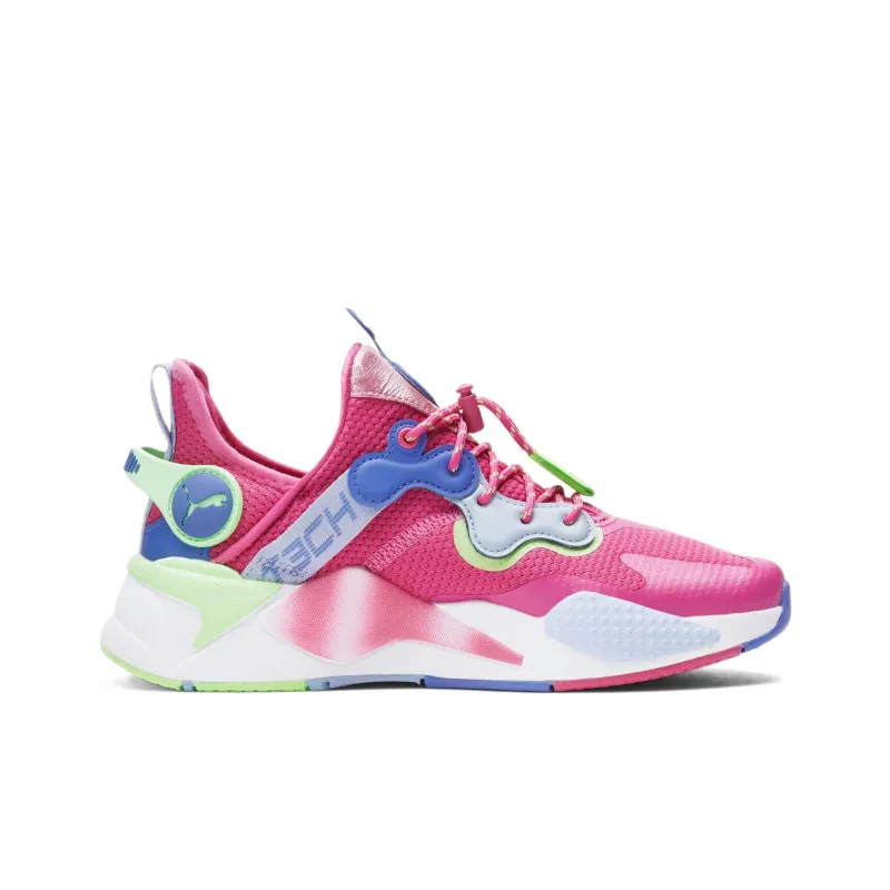 PUMA RS-X T3ch Hm Anti-Slip Wear-Resistant Low-Top Casual Shoes Women's Pink Purple Green-1
