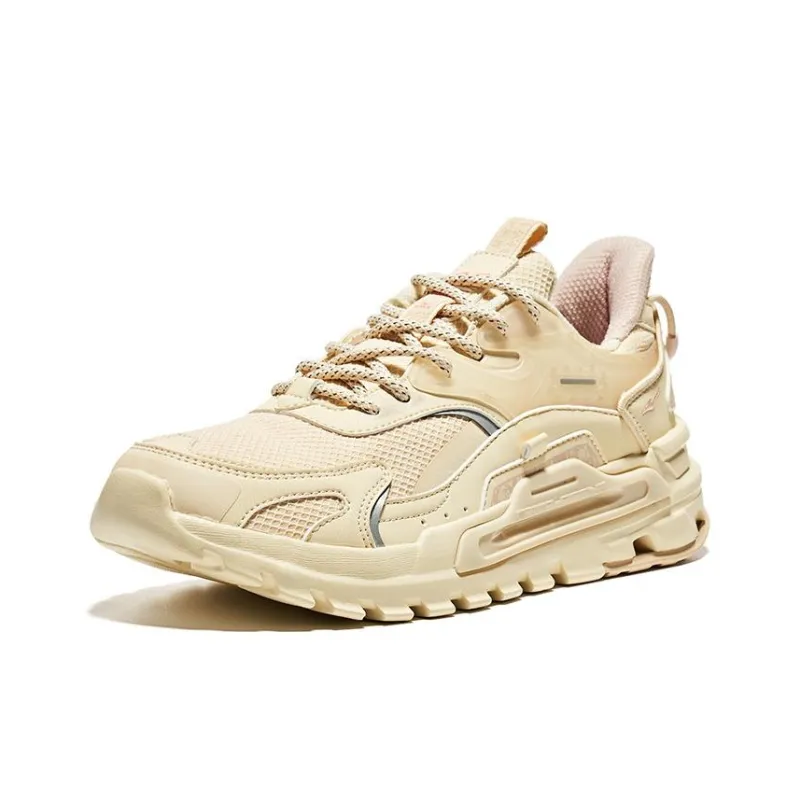 Erke Henan Museum Slip Resistant, Abrasion Resistant, Rebound Resistant Low Top Running Shoes Women's White Pink-1