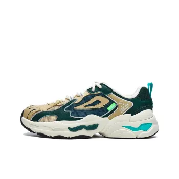 FILA Y2K Ms Cushioning Anti Slip And Wear Resistant Low Top Casual Shoes Women's Blue Green Brown