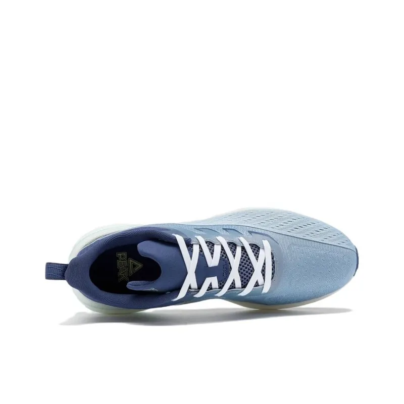 PEAK Shock Absorbing, Non Slip, Wear Resistant, Breathable And Lightweight Low Top Running Shoes Men's Blue White-2