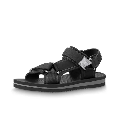 LOUIS VUITTON Panama Beach Sandals Men Black