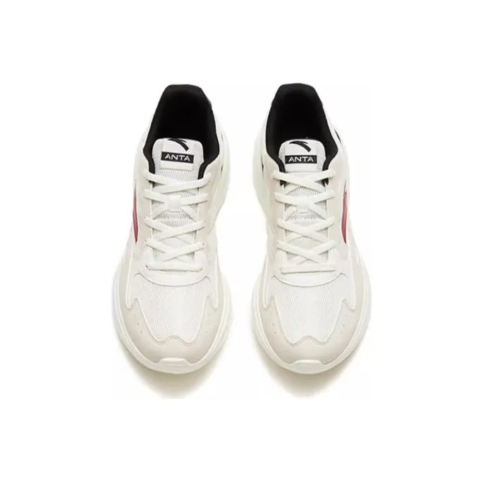 Anta Nebula Cushioning, Slip Resistant, And Abrasion Resistant Low Top Casual Running Shoes Men's White Gray Green-3