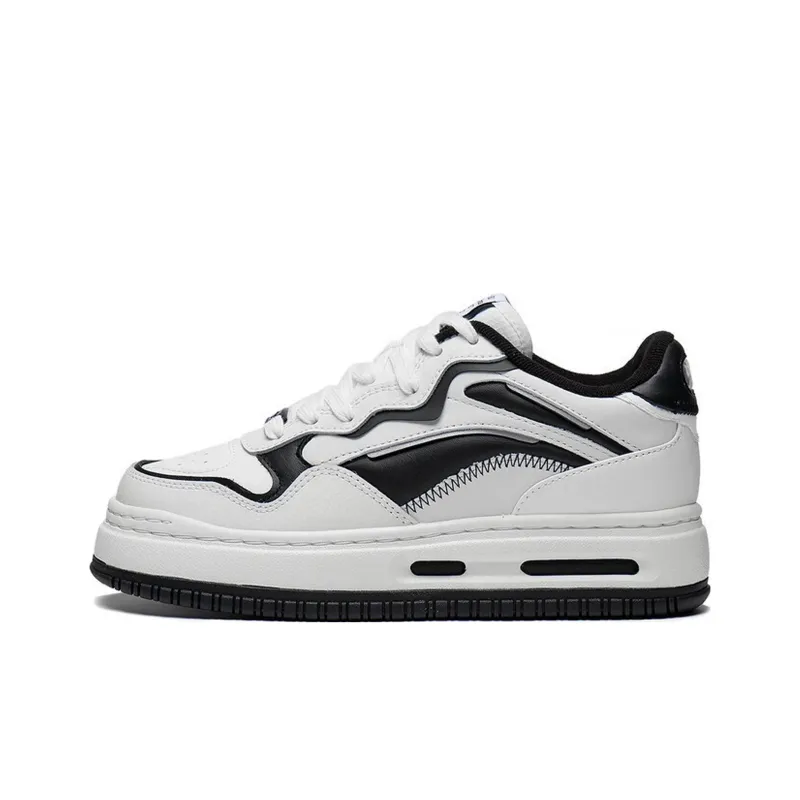 LiNing Future C1 Abrasion Resistant Breathable Low Top Skateboard Shoes Women's White Black-0