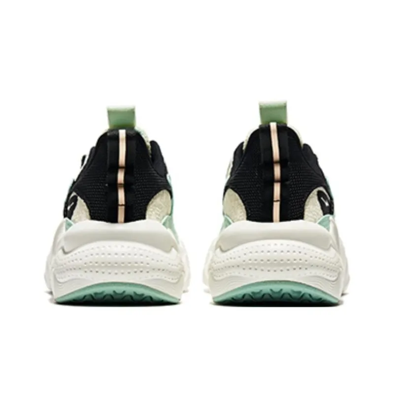 Erke Heaven And Earth Anti-Slip Wear-Resistant Low-Top Sports Casual Shoes Women's White Black Cyan-4