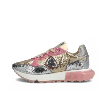 PHILIPPE MODEL La Rue Casual Shoes Women's Low Top Gold And Silver Pink