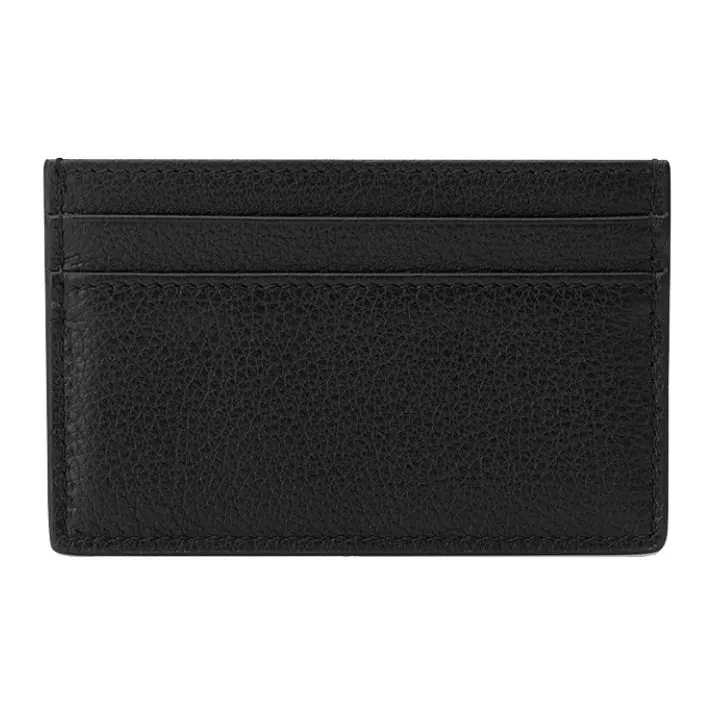 GUCCI Leather Card Holder Wallet Regular Unisex Black-2